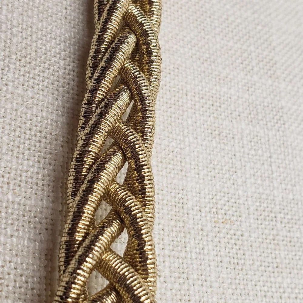 Samuel Edelman circus woven gold‎ tone soft choker necklace - Picture 3 of 10
